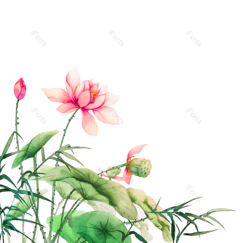 水墨图片,荷花元素,花朵PNG,春季素材免抠素材